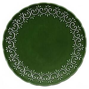 Maioliche Jessica Italy Christmas Dinner Plates 11” Set 4 Holiday Green NEW